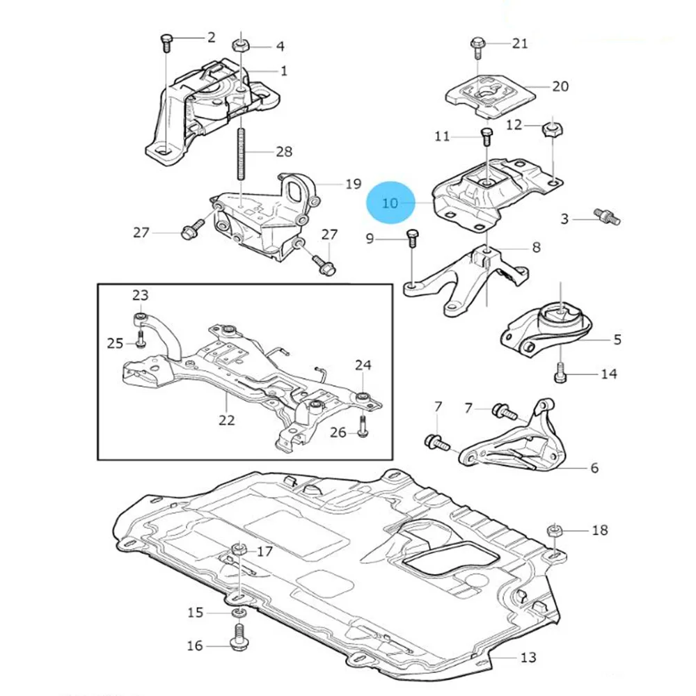 Двигатель двигателя и АВТО ТРАНС. Крепление влево для Ford Focus VOLVO C30 C70 S40 V40 V50 2.0L 2007
