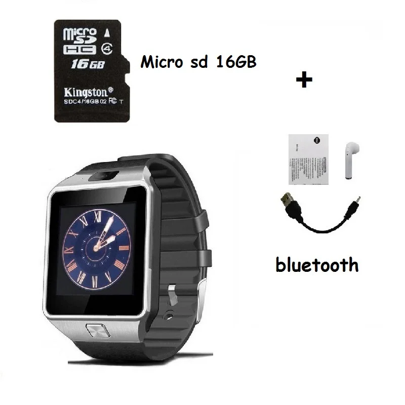 with BT and TF Горячая Распродажа DZ09 Смарт часы Android телефонный звонок 2G GSM sim-карта камера Bluetooth Smartwatch для andoid и ios - Цвет: with BT and TF