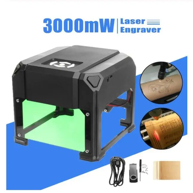 Мини USB 3000 МВт лазерный гравировальный станок с ЧПУ 110V220V DIY домашний гравер