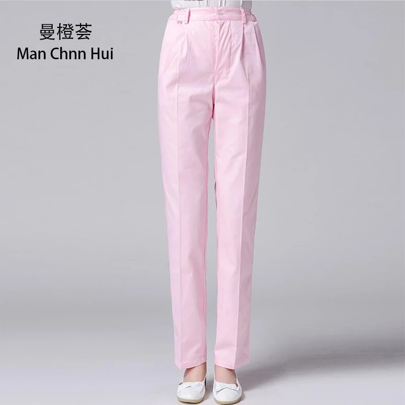 Лаборатория одежда Женский медсестра брюки для девочек узкие белые на каждый