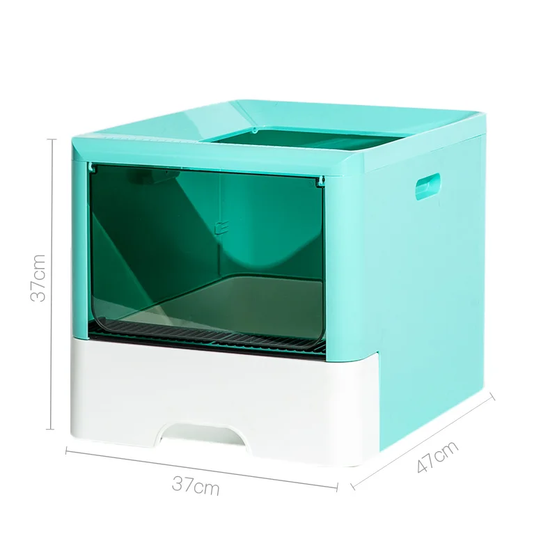 

Modern Fully Enclosed Cat Litter Box Top Entr Drawer Big Cat Potty Training Black Arenero Gato Cerrado Pet Products BK50MS