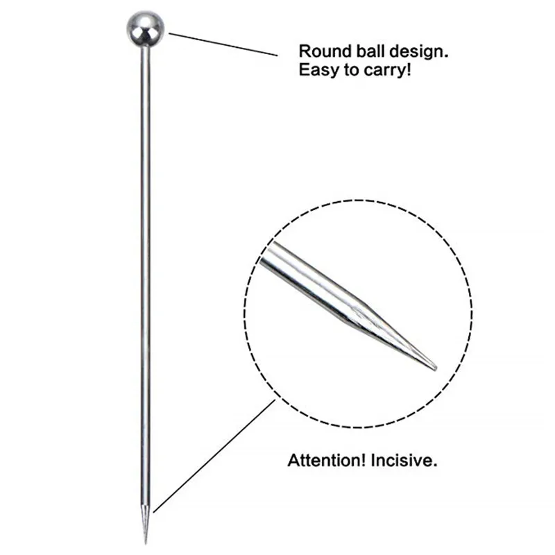 20 шт Нержавеющая сталь палочки для коктейля зубочистки вечерние Барные