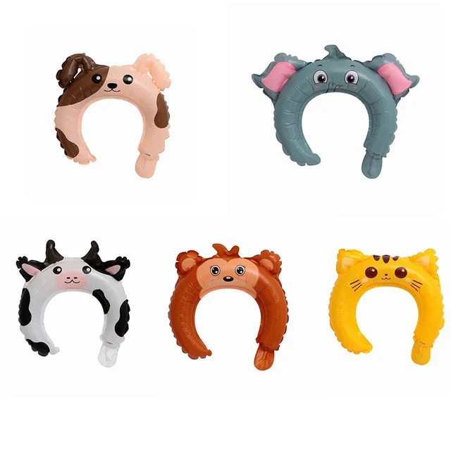 10pcs mix headband Вечерние шары в стиле сафари в джунглях, латексные шары в виде животных, воздушные гелиевые шары с цифрами, декор для детского дня рождения - Цвет: 10pcs mix headband