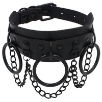 2020 new gothic punk choker goth chain collar dark fashion leather studded chokers rock necklace festival accessories