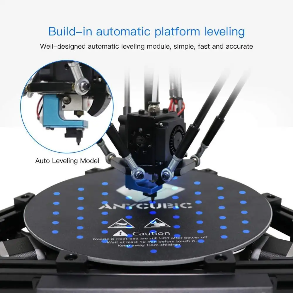 ANYCUBIC Kossel 3d принтер автоматическое выравнивание модуль принтер линейная направляющая Автоматическая платформа печати размер 3d принтер Diy комплект