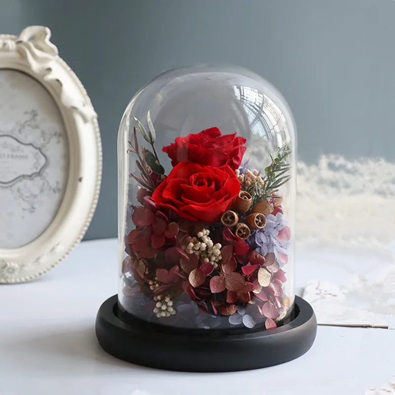 

2sets/pack 10*12cm Black Base Glass Dome Vase Home Decoration Diameter=10cm Height=12cm Glass Dome Friend Gift Wedding Favor