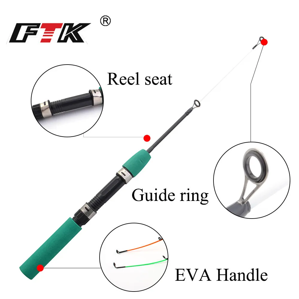 FTK New Winter Ice Fishing Rod Lightweight Hard/Soft Pole Portable 8 Styles Fishing Tackle Supplies