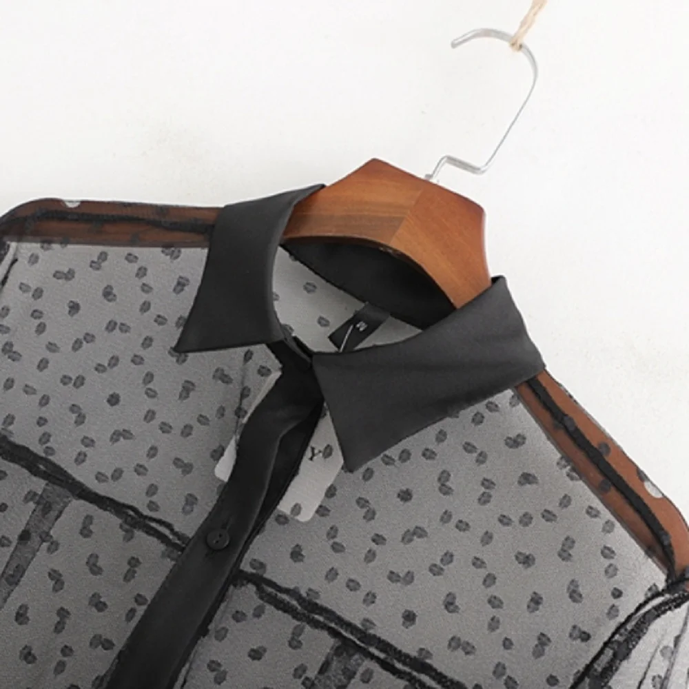 Женское Прозрачное платье в горошек повседневное винтажное длинное из тюля на