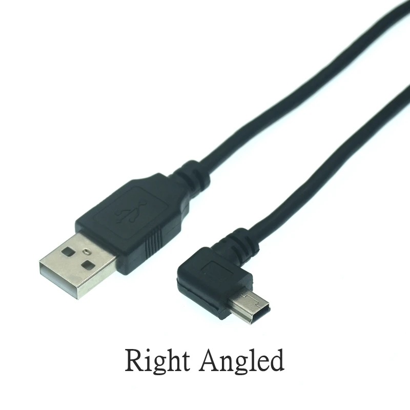 Фото USB-кабель для передачи данных A Male to Mini USB B 5-контактный штекер 90 градусов вверх/вниз/левый/правый угол адаптера зарядки синхронизация 0,25 м 0,5 м 1,5 м 3 м 5 м №3