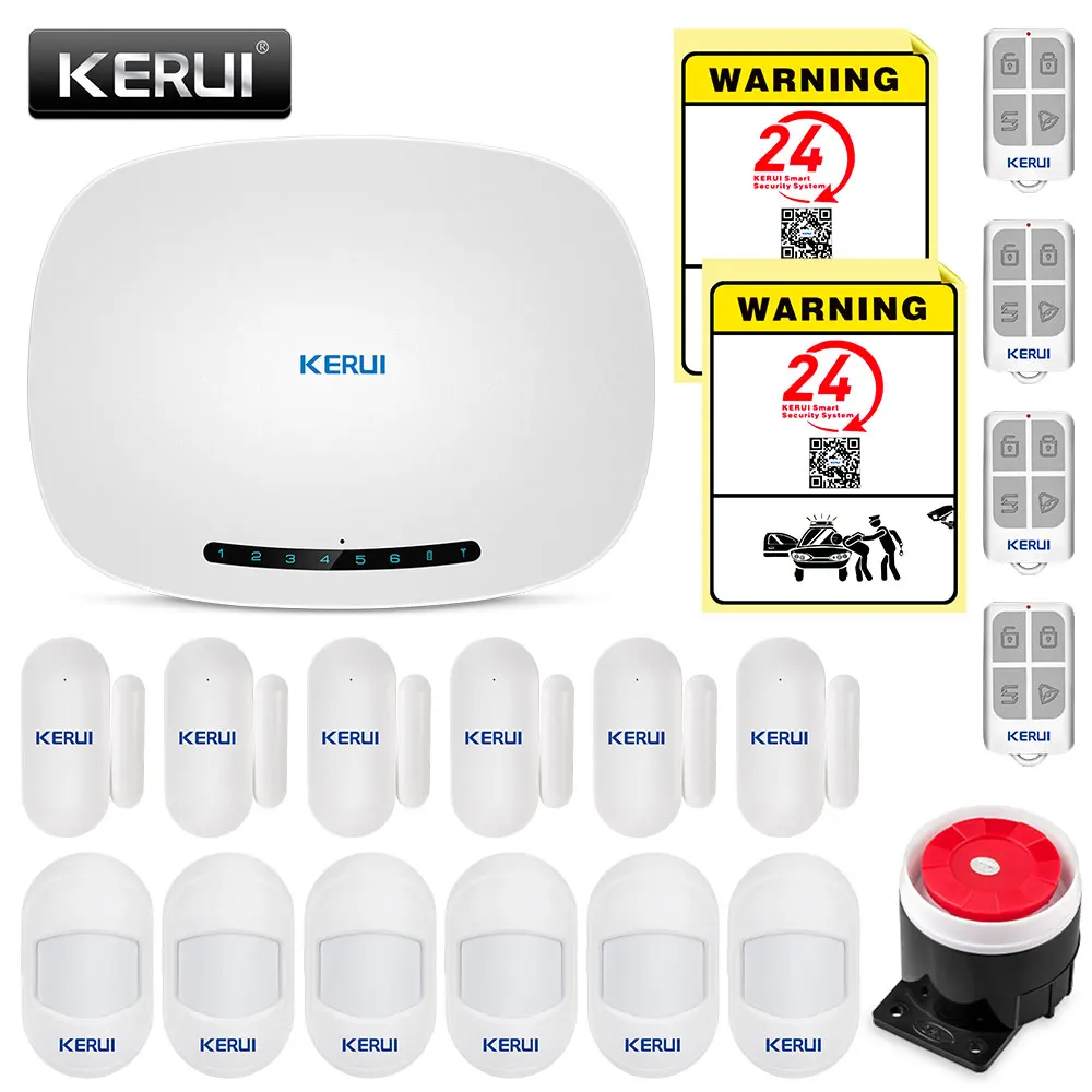 KERUI W19 беспроводной Android IOS APP пульт дистанционного управления домашняя система охранной сигнализации GSM склад охранная сигнализация наборы с мини датчиком
