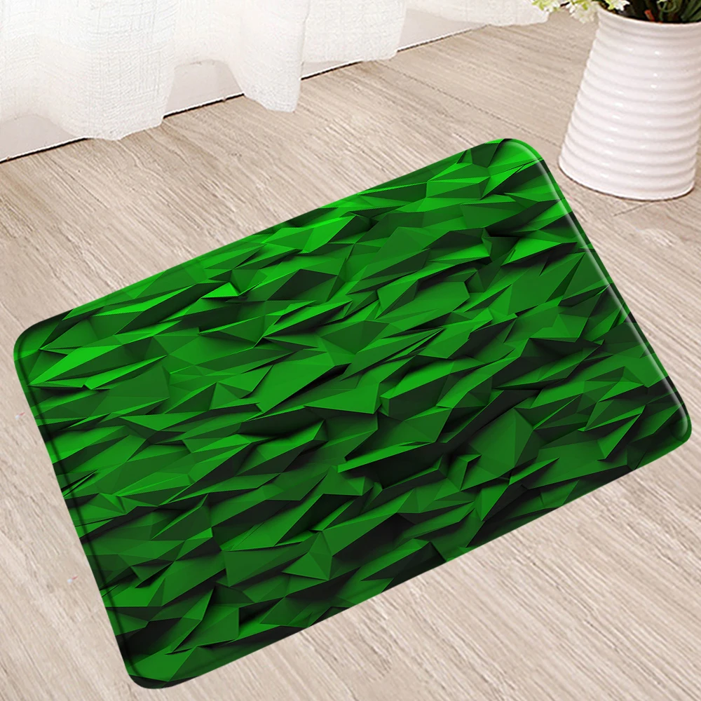 

Home Bath Mat 3D Non-Slip Water Absorption Carpet Modern Doormat For Kitchen Bathroom Shower Living Room Geometric Decor Mats
