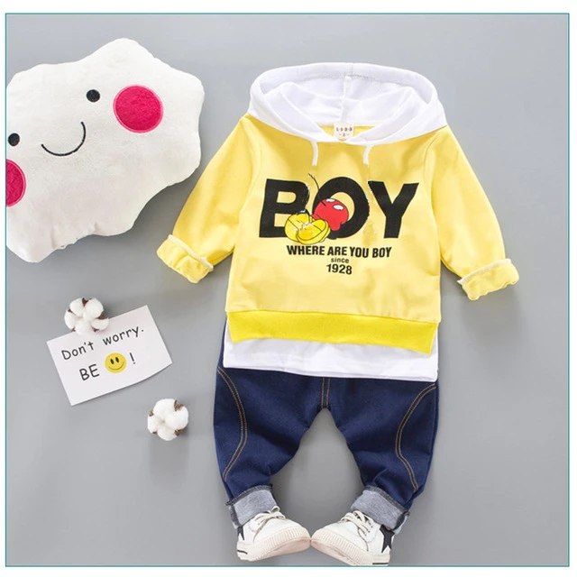 Kid Clothes Sets Baby Boy Cotton Sports Hooded T Shirt Sweatshirt + Pants Children Boys Kids Casual Suits |