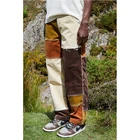 Мужские прямые джинсовые брюки в стиле хип-хоп для девочек; Модная одежда; Модное в винтажном стиле; С бахромой в стиле пэчворк Цвет блок джинсовые штаны мужские брюки рваные низ