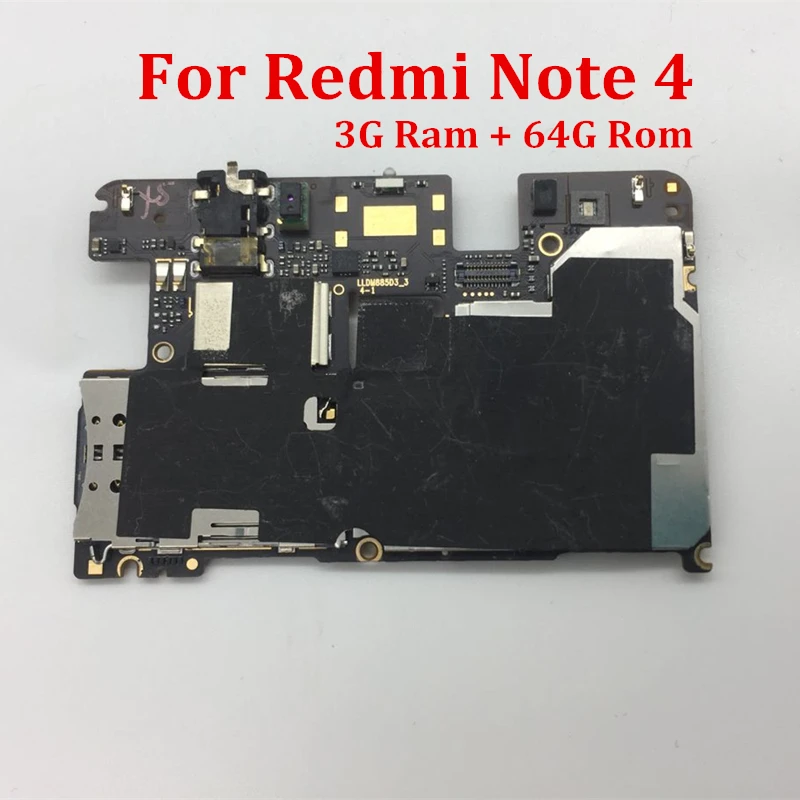 Материнская плата разблокированная схемы для RedMi NOTE 4 Hongmi NOTE4 CPU MTK Helio X20 3 + 64GB |