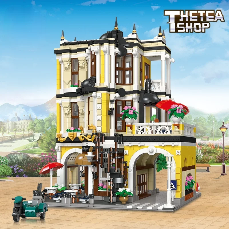 

Modular Buildings City Streetview BrickAtive The Little Venice Hat Shop Model Blocks Bricks Coffee Shop Toys For Girls Boys Gift