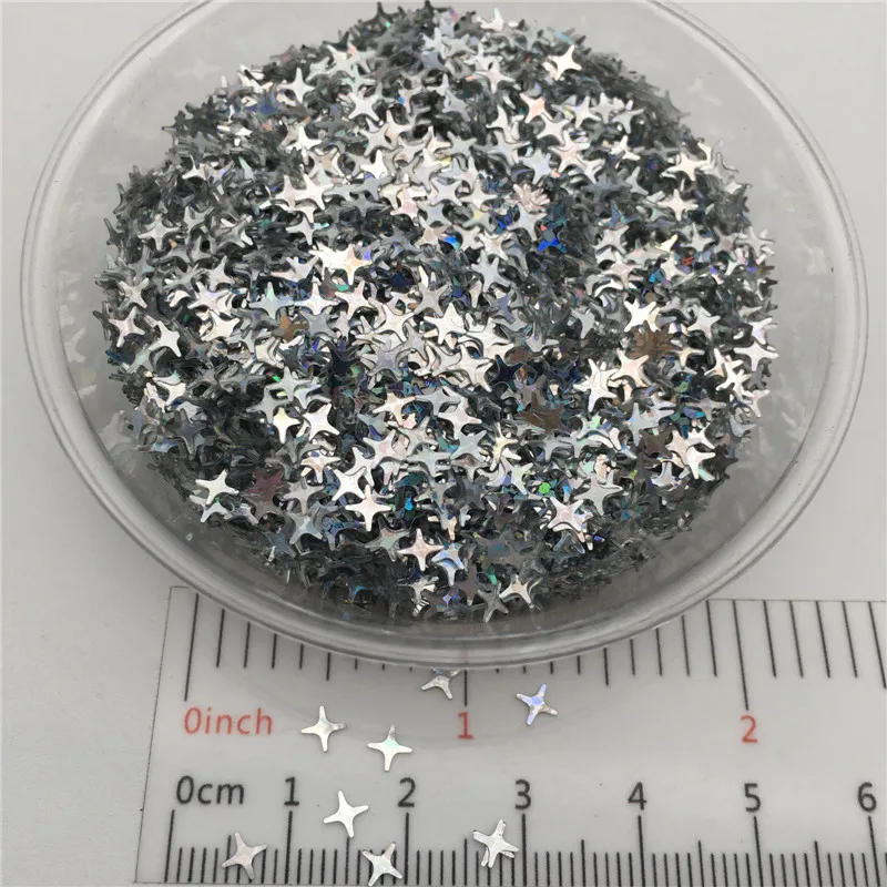 5mm Cross Star 20 г Лазерная Серебряная микс форма ПВХ свободные блестки для маникюра ногтей, свадебные конфетти, аксессуары для рукоделия - Цвет: 5mm Cross Star