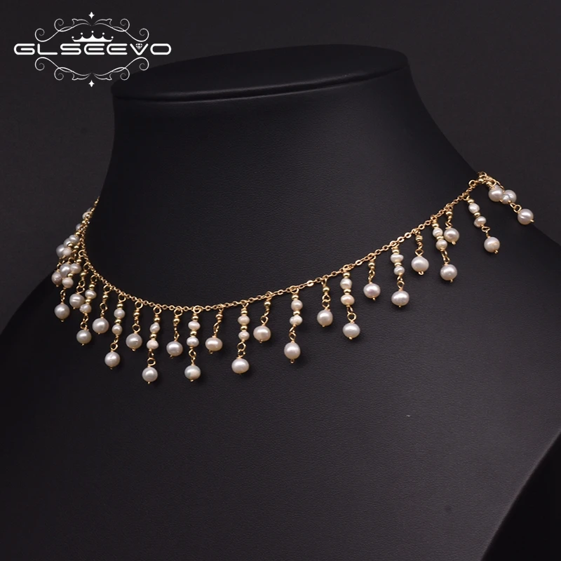 GLSEEVO Природный пресноводный жемчуг дизайнерский чокер ожерелье для женщин
