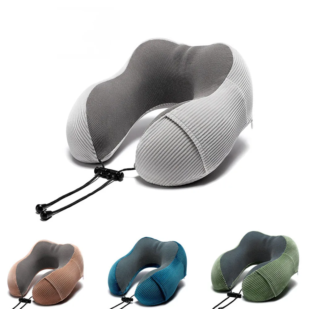 1Pcs U Shaped Memory Foam Neck Pillows Soft Slow Rebound Space Travel Pillow Solid Cervical Healthcare Bedding | Дом и сад