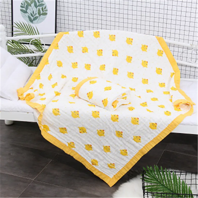 

Size 110*110CM Newborn Baby Blanket With Pure Cotton 8 Different Cartoon Pattern Children Muslin Swaddle Carpet