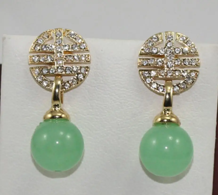 Бесплатная доставка женские новые винтажные классические зеленые 12 мм серьги