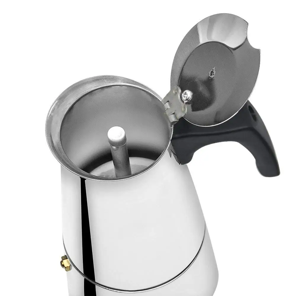 2019 модный дизайн большая емкость нержавеющая сталь 304 Мока Кофеварка варочная