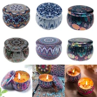 vintage flower candle tin jars diy candle making holder case for dry storage spices camping party favor and sweets gifts box