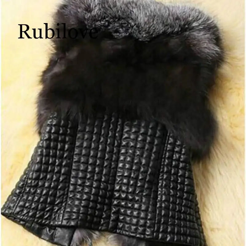 Rubilove зимний черный жилет из искусственного меха теплая меховая куртка пальто для