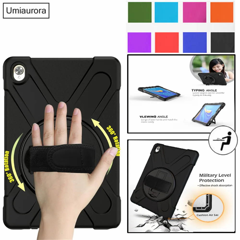 

For Huawei MediaPad M5 M6 Pro 10.8 Heavy Duty Rugged Shockproof Case 360 Rotate Kickstand Hand Strap for Huawei Matepad 10.8"