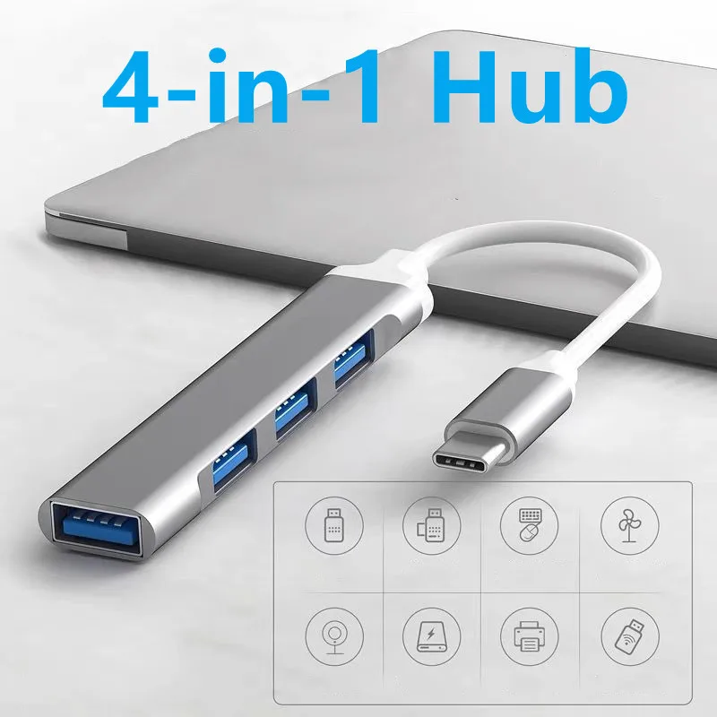 USB C-концентратор 3 0 Type C 1 4 порта мультиразветвитель адаптер OTG для - Цена: 295.67