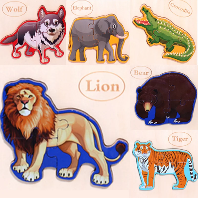 

Wooden Early Education Set of Large Piece Puzzle Flaky Baby Wisdom Toddler Toys Christmas Boys Girls Gifts