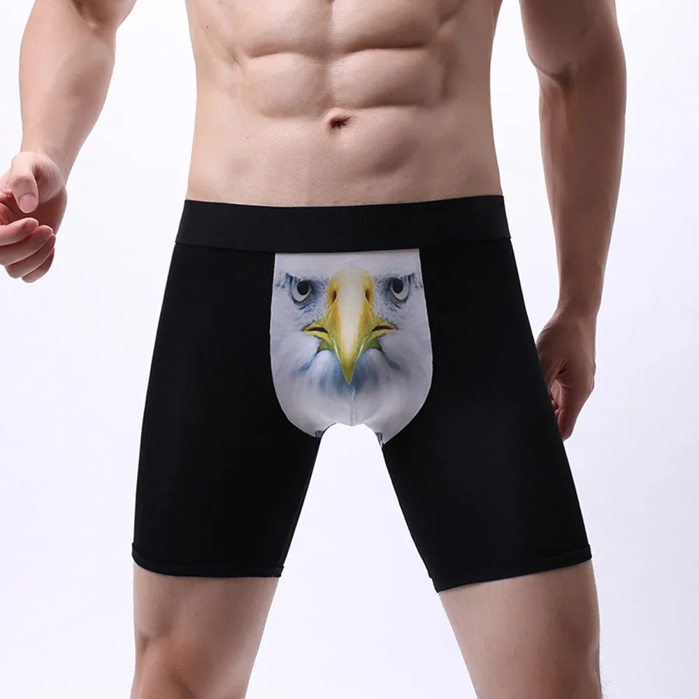 

Long Men Sexy Domineering Ice Silk 3D Printing Soft And Comfortable Underwear