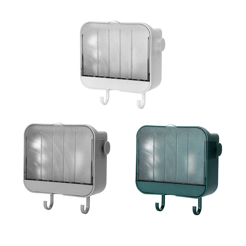 

2021NEW Creativity Bathroom Punch-free Drain Rack Soap Box Wall-mounted Hook Phone Holder