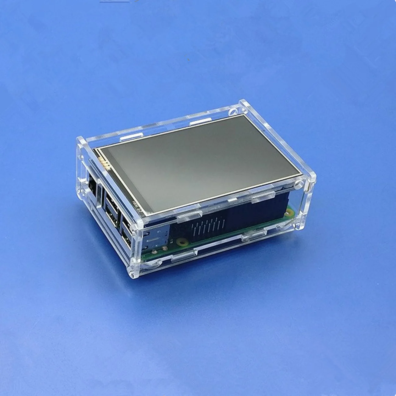 shell with LCD 3,5 дюймов TFT ЖК-дисплей сенсорный экран монитор для Raspberry Pi 3 2 Модель B Raspberry Pi 1 Модель B 480x320 RGB пикселей - Цвет: shell with LCD
