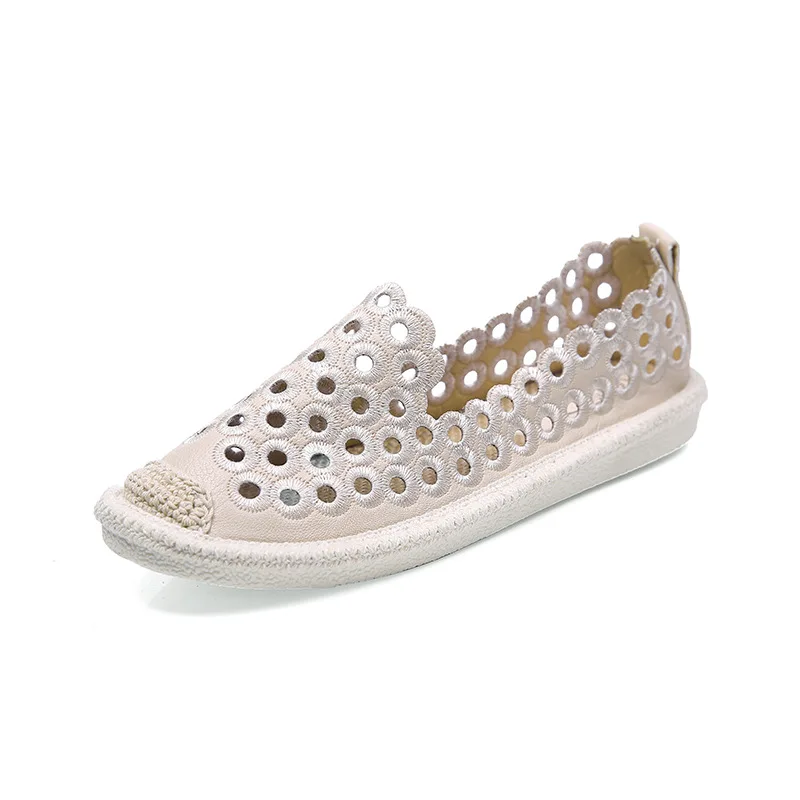 Женская обувь коллекция 2019 года туфли на плоской подошве Новинка летняя дышащая