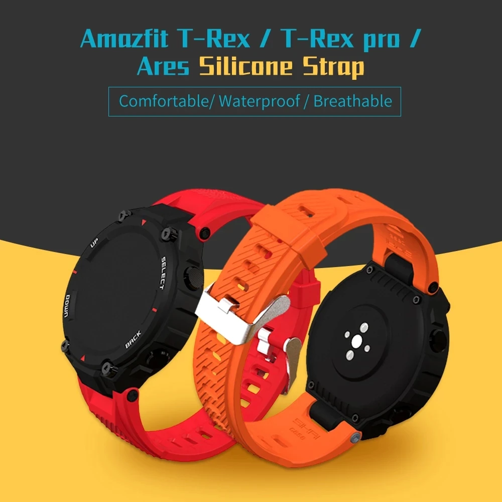 

SIKAI Soft Silicone Watch Band For Amazfit T-Rex Pro Smartwatch Colorful Watch Strap For Amazfit Ares T-Rex Smart Watch