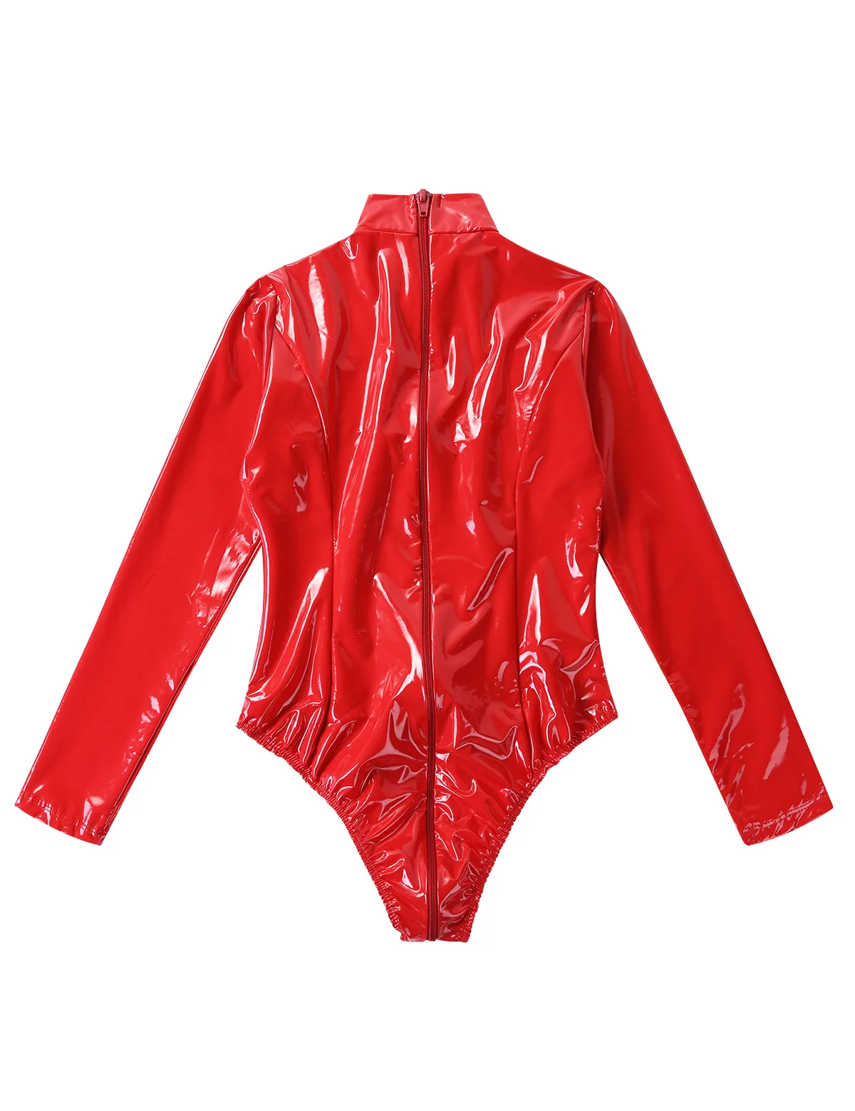 Женский клубный костюм из лакированной кожи Wetlook пикантный купальник с длинными