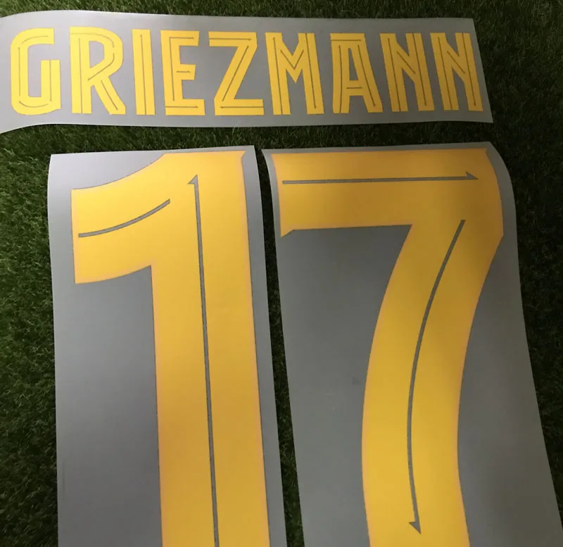 Высокое качество плеер Версия Messi Griezmann Nameset DE JONG Suarez Nameset с большими отверстиями печать футбольная нашивка