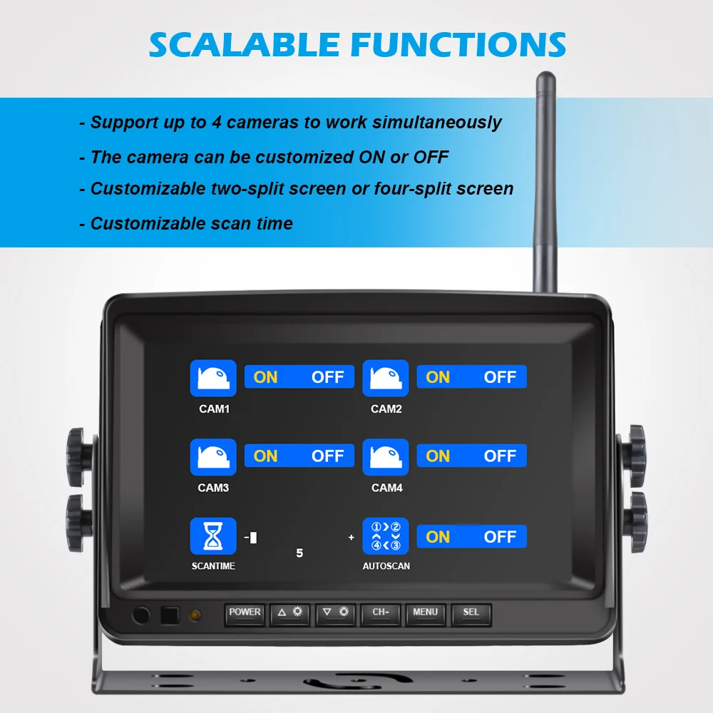 Автомобильный монитор с камерой заднего вида 7 дюймов | Автомобили и мотоциклы