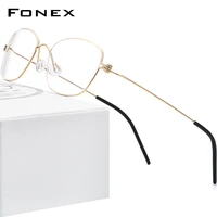fonex titanium alloy glasses frame women prescription eyeglasses men korean myopia optical frame morten screwless eyewear 7511