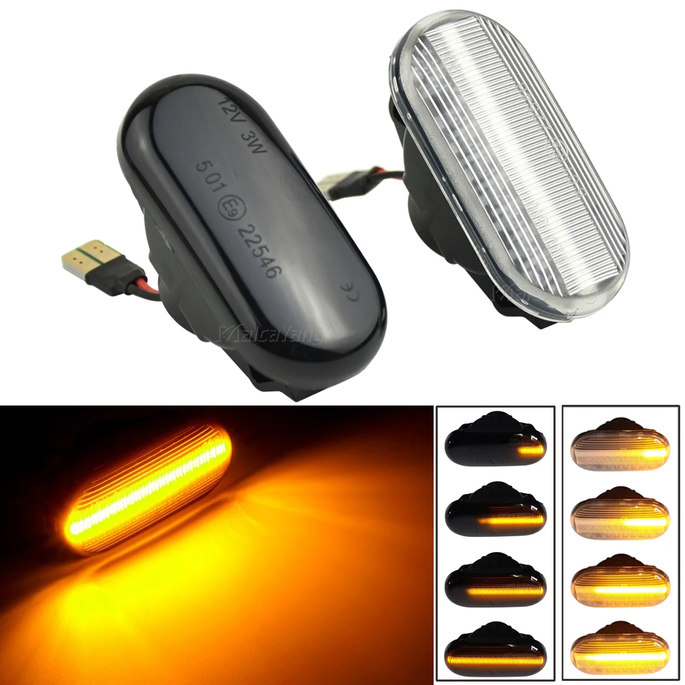 

2pcs Dynamic LED Side Marker Lights 12V Flowing Turn Signal Light Side Repeater Lamp Panel Lamp for Nissan Qashqai J10 Micra C