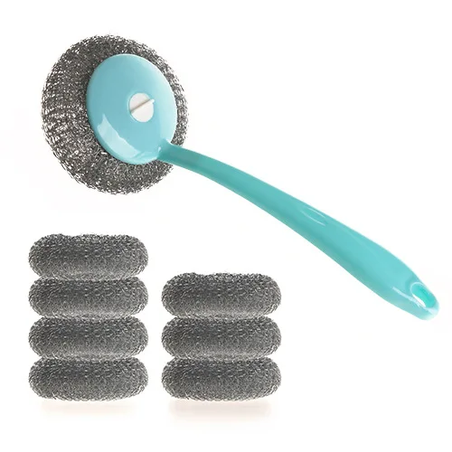 Шарик из проволоки нержавеющей стали с ручкой чистящий шарик для домашней кухни