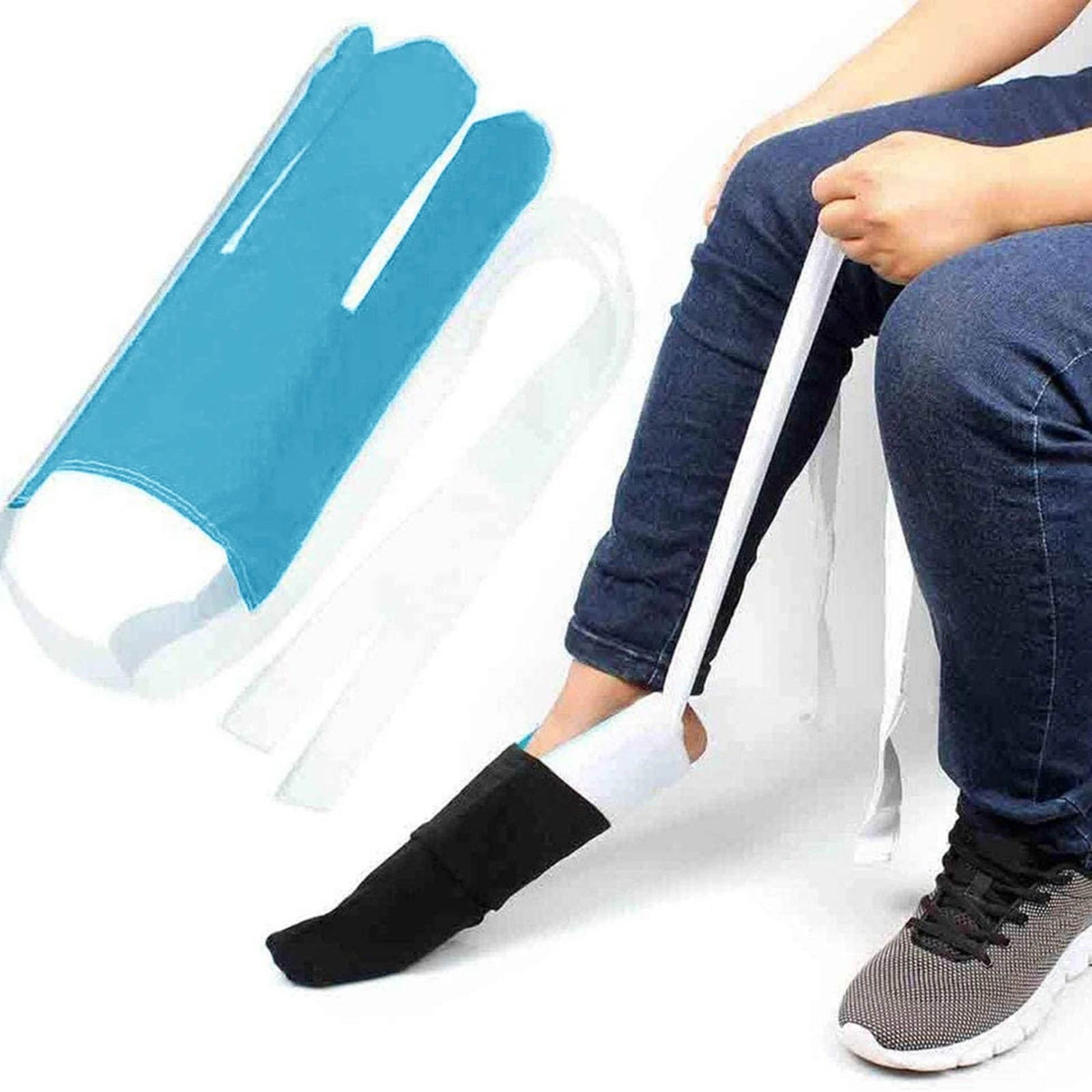 Flexible Sock Aid Kit Slider Sock Helper Aide Tool for Putting on Socks Men Women Elderly Sock Assist Device Sock Puller