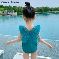 new 2021 baby girl swimwear one piece with cap high quality swimsuit for toddlers lace childrens bikini girls bathing suit kids