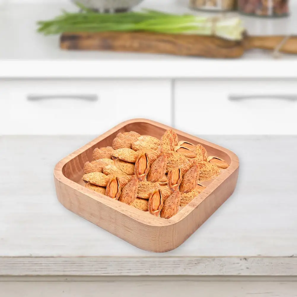 Салатница японская деревянная поднос для фруктов Квадратная тарелка салата