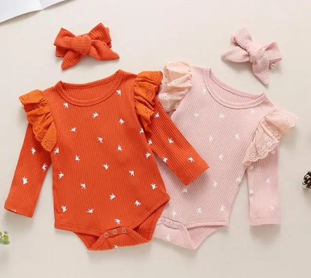 

Infants Baby Cotton Warm Romper Infant Round Neck Long Sleeve Rompers Headwear Toddler Boys Girls One-Pieces Clothes