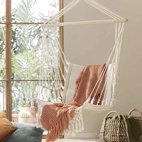 nordic style tassel hanging swing hammock vintage home beige hammock chair fabric macrame indoor lazy chair garden hammocks