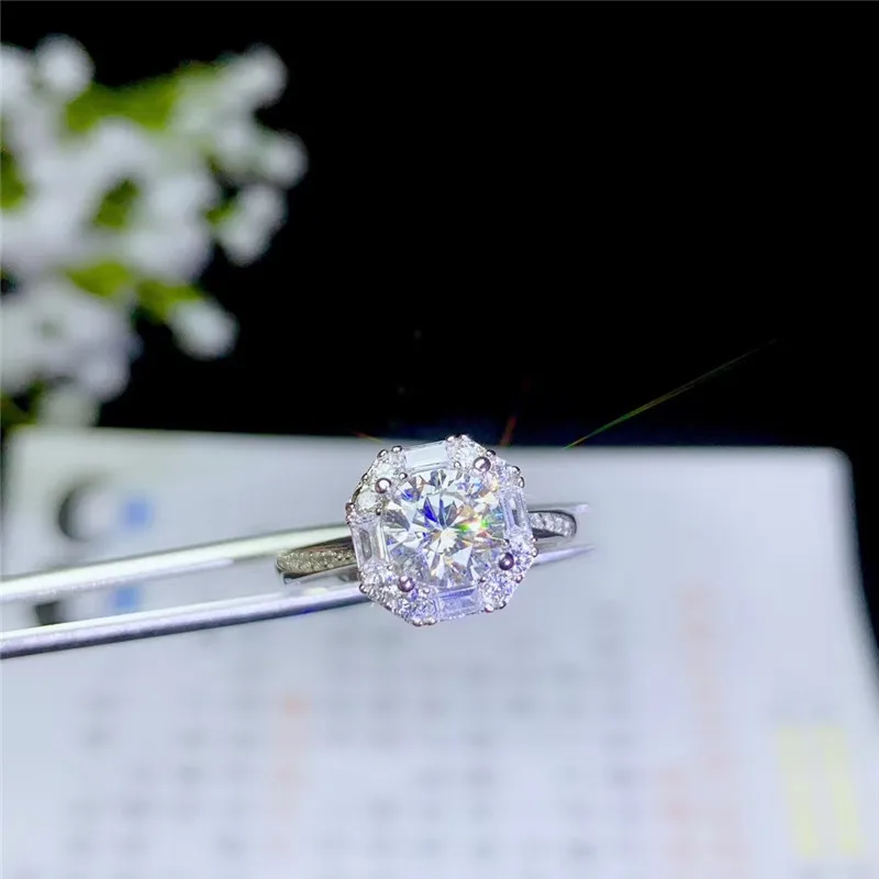PROCOGE кольца с муассанитом 1ct 2ct 3ct VVS отличные женские кольца обручальные кольца для невесты кольца из стерлингового серебра 925 пробы ювелирные украшения#669