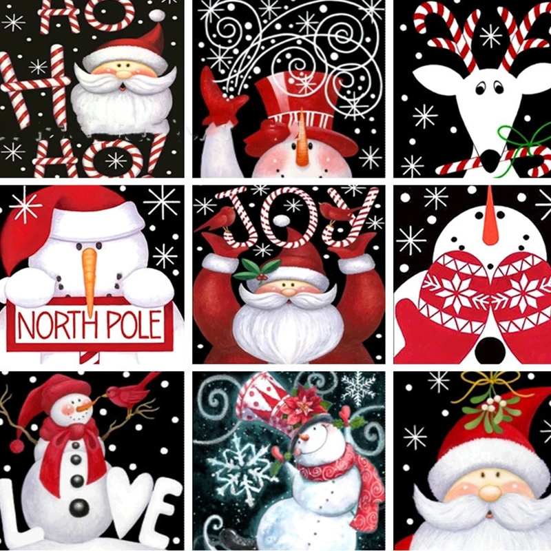 

25cm 5D Full DIY Diamond Painting New year Card Gift Full Square Round Drill 3D Embroidery Cross Stitch for Christmas Home Decor