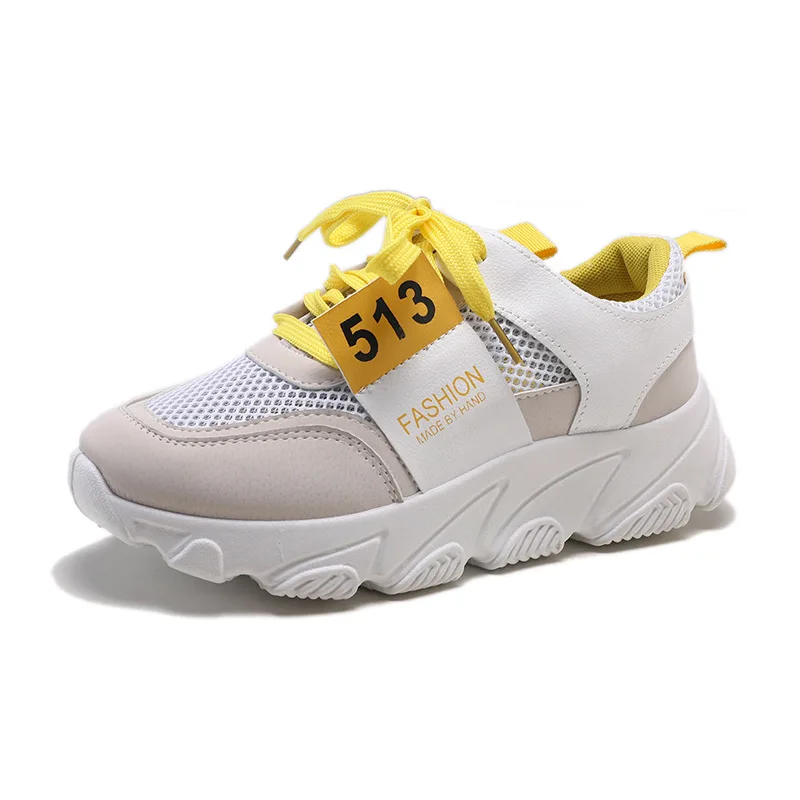 

2019 Women Shoes Autumn White Shoes Sneakers Women Fashion Brand Retro Platform Shoes Ladies Footwear Breathable Mesh Sneakers