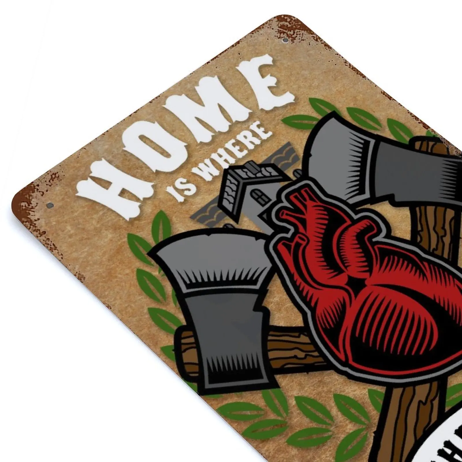 

Home Is Where The Heart Is Printed Retro Metal Poster Decor Home Wall Decoration Tin Sign Plaque